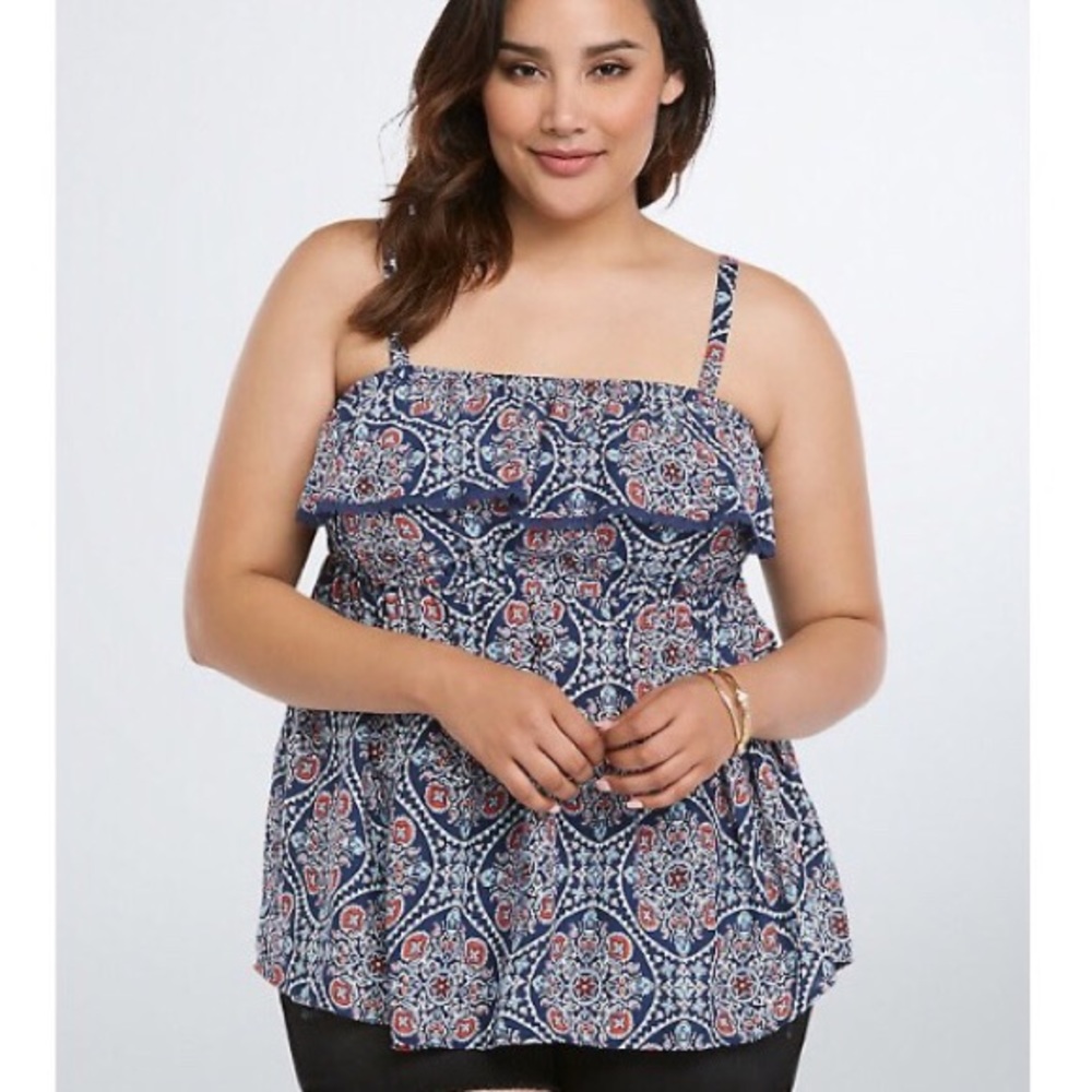 Torrid Blue Bandana Print Sleeveless Top, Size 2